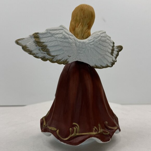 Vintage Bisque Angel Musical Figurine 7" Harp Taiwan Hark The Herald Angels Sing - Picture 4 of 16